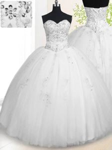 Floor Length Lace Up Quinceanera Gowns Orange Red and In for Military Ball and Sweet 16 and Quinceanera with Beading and Sequins and Ruching