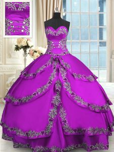 Gold Lace Up Quinceanera Gowns Beading and Embroidery and Ruffled Layers Sleeveless Floor Length