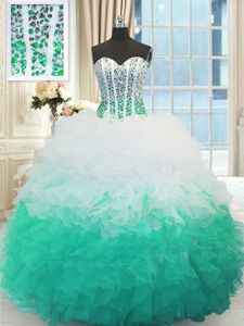 Smart Taffeta Sweetheart Sleeveless Brush Train Lace Up Appliques and Sequins and Pick Ups Quinceanera Gown in Orange Red