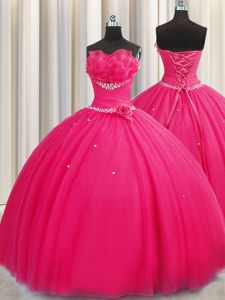 Exceptional Vestidos de Quinceanera Military Ball and Sweet 16 and Quinceanera and For with Beading and Pick Ups Strapless Sleeveless Sweep Train Lace Up