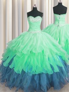 Low Price Watermelon Red and Baby Pink Sleeveless Appliques and Ruffles and Pick Ups Floor Length Quinceanera Dresses