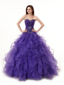 Beauteous Sleeveless Beading and Ruffles Lace Up Ball Gown Prom Dress