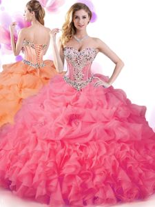 Multi-color Sleeveless Tulle Lace Up Ball Gown Prom Dress for Military Ball and Sweet 16 and Quinceanera