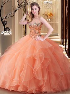 Blue Tulle Lace Up Sweetheart Sleeveless Floor Length Sweet 16 Quinceanera Dress Embroidery