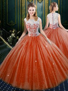 Sleeveless Lace Zipper Quinceanera Gowns