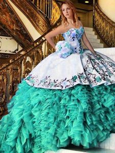 Floor Length Multi-color Sweet 16 Quinceanera Dress Sweetheart Sleeveless Lace Up