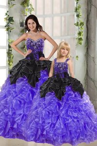 Sleeveless Beading and Ruffles Lace Up Sweet 16 Quinceanera Dress