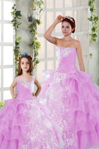 Sleeveless Floor Length Beading and Ruching Lace Up 15 Quinceanera Dress with Lilac