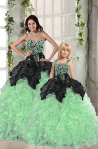 Excellent Floor Length Apple Green Sweet 16 Quinceanera Dress Sweetheart Sleeveless Lace Up