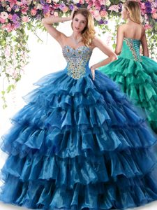 Apple Green Quinceanera Dress Military Ball and Sweet 16 and Quinceanera and For with Beading and Ruffles and Pick Ups Sweetheart Sleeveless Lace Up
