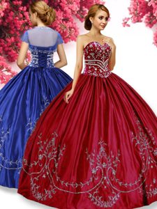 Ball Gowns Ball Gown Prom Dress Royal Blue Sweetheart Organza Sleeveless Floor Length Lace Up