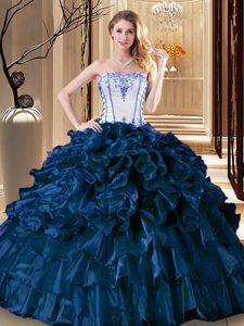 Sleeveless Pick Ups Lace Up Quinceanera Gown